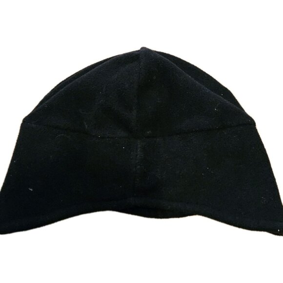 Carhartt Black Fleece Beanie Shull Cap Ear Flaps One Size - Picture 2 of 3
